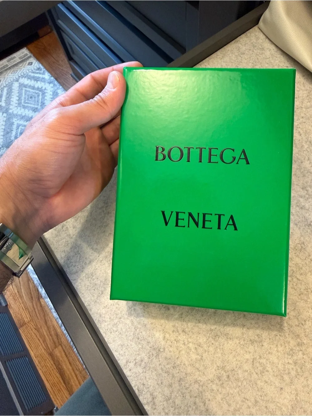 Bottega Veneta Navy Intrecciato Leather Bi-Fold Card Wallet